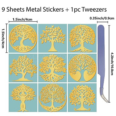 Nickel Metal Waterproof Self-Adhesive Picture Stickers DIY-WH20016-034-1