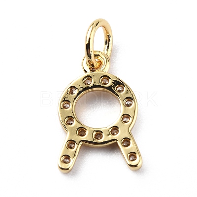 Brass Micro Pave Cubic Zirconia Charms ZIRC-F131-16G-08-1