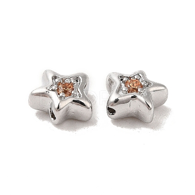 Brass Cubic Zirconia Beads KK-Q773-01P-05-1