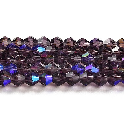 Transparent Electroplate Glass Beads Strands GLAA-F029-2mm-D04-1