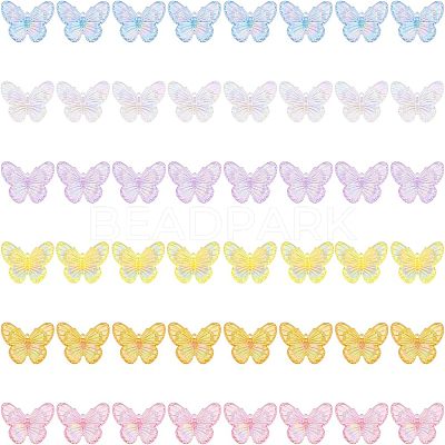 48Pcs 6 Colors Electroplate Acrylic Pendants PACR-FH0001-04-1