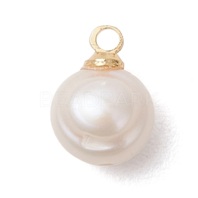 Natural Cultured Freshwater Pearl Two Sides Polished Charms PALLOY-JF04867-1