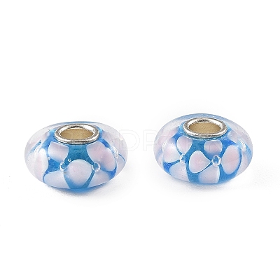Lampwork & Brass Core European Beads LAMP-P019-01P-03-1