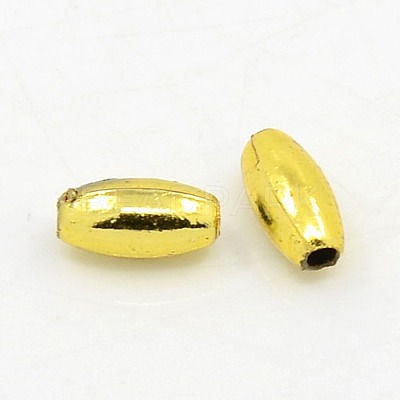Plating Plastic Acrylic Rice Beads X-PACR-L004-03G-1
