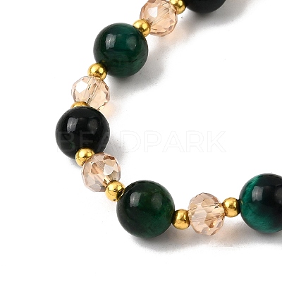 Dyed Natural Tiger Eye Beads Stretch Bracelets FS-WGE9EC2-03-1