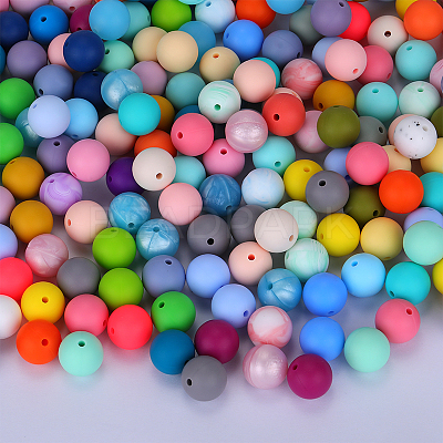 Round Silicone Focal Beads SI-JX0046A-97-1