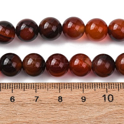 Dyed Natural Agate Round Beads Strands G-E321B-10mm-02-1