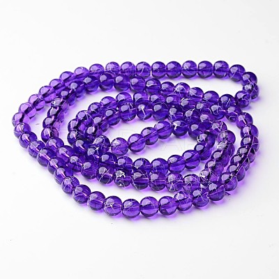 Drawbench Transparent Glass Beads Strands GLAD-Q012-8mm-16-1