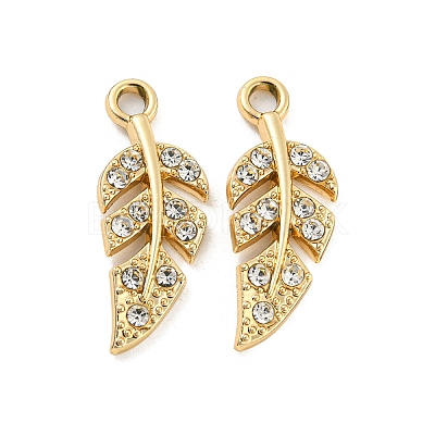 UV Plating Alloy Rhinestone Pendants PALLOY-D026-12G-1