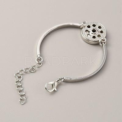 Alloy Interchangeable Snap Link Bracelet Settings with Iron Curved Rectangle BJEW-WH0014-006-1