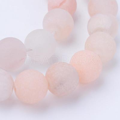 Natural Pink Aventurine Beads Strands G-Q462-8mm-13-1