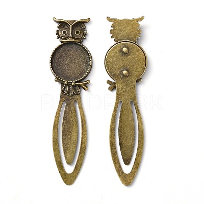 Iron Bookmark Cabochon Settings PALLOY-N0084-20AB-NF-1