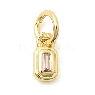 Brass Cubic Zirconia Charms KK-G554-02D-03-1