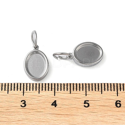 Tarnish Resistant 304 Stainless Steel Pendant Cabochon Settings X-STAS-Q308-01P-1