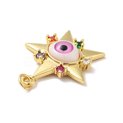 Brass Micro Pave Colorful Cubic Zirconia Pendants ZIRC-E006-05G-01-1