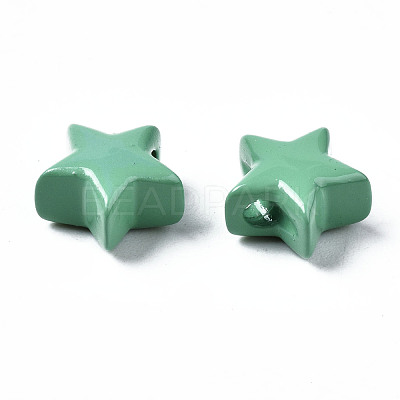 Spray Painted Brass Charms KK-Q252-004C-1