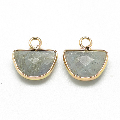 Natural Labradorite Semi Circle Pendants G-Q965-06-1