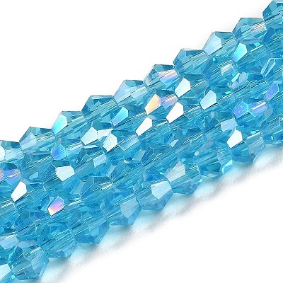 Transparent Electroplate Glass Beads Strands GLAA-F029-3mm-A19-1