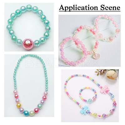 300Pcs 15 Colors Transparent Acrylic Beads MACR-TA0001-29-1