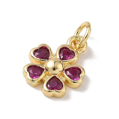 Brass Micro Pave Cubic Zirconia Pendants KK-L268-031G-04-1