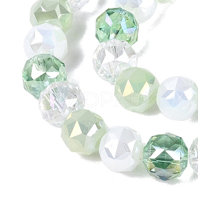 Electroplate Imitation Jade & Opaque & Transparent Glass Beads Strands EGLA-Q135-8MM-A06-1