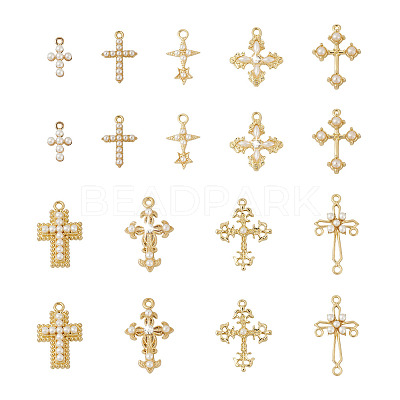 18Pcs 9 Style Alloy Pendants & Chandelier Componenent Links FIND-CD0001-40-1