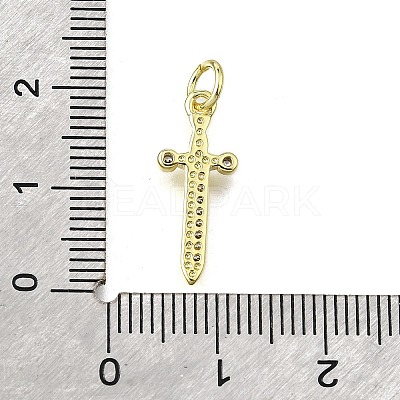 Brass Micro Pave Cubic Zirconia Pendants KK-V007-17G-1