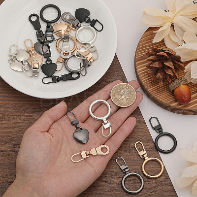 24Pcs 12 Style Zinc Alloy Zipper Puller FIND-CA0007-90-1