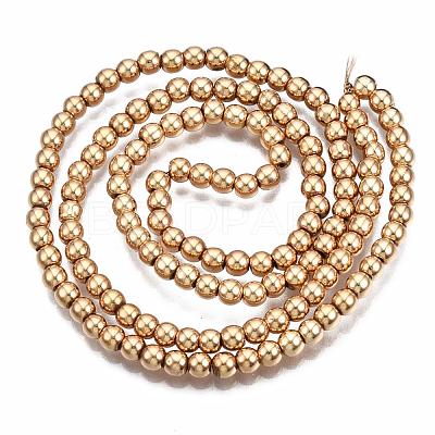Electroplate Non-magnetic Synthetic Hematite Bead Strands G-Q466-3mm-04-1