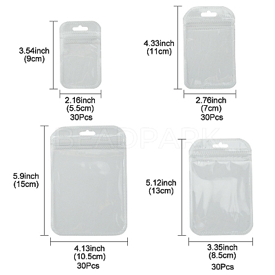 30Pcs Transparent Plastic Resealable Packaging Bags OPP-FS0001-06D-1