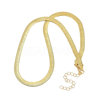 6MM 201 Stainless Steel Flat Snake Chain Necklaces for Women Men NJEW-Z089-01GP-1