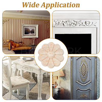 10Pcs Carved Wooden Display Decorations AJEW-GF0013-54-1