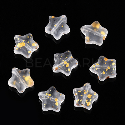 Spray Painted Glass Beads GLAA-R211-04-F03-1