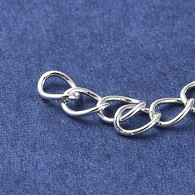 Rack Plating Brass Curb Chain Extender KK-Q807-15S-1
