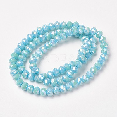 Electroplate Opaque Glass Beads Strands EGLA-A034-P4mm-T11-1