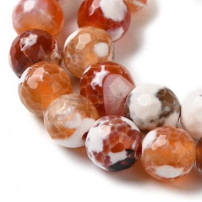 Dyed & Heated Natural Fire Crackle Agate Beads Strands G-P539-B01-12-1