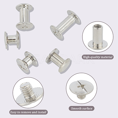 90Pcs 6 Styles Steel Snap Rivet Butt Screw STAS-CP0001-07-1