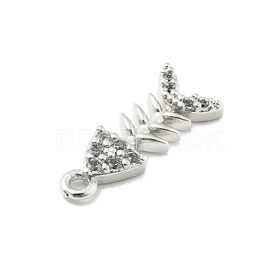 Rack Plating Brass Micro Pave Cubic Zirconia Pendants KK-D359-40P-1