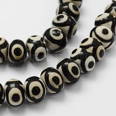 Tibetan Style 3-Eye dZi Beads Strands TDZI-G010-I03-1
