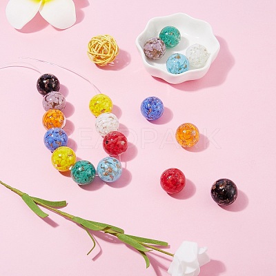 18Pcs 9 Colors Handmade Gold Sand Lampwork Beads LAMP-SZ0001-05-1