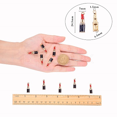 Light Gold Plated Alloy Enamel Pendants PALLOY-CJ0001-04-1
