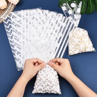 100Pcs 4 Styles Rectangle Plastic Candy Bags ABAG-WH20013-19C-1