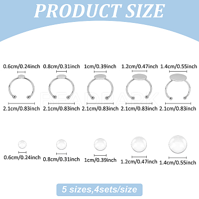 DIY Blank Adjustable 304 Stainless Steel Finger Rings Making Kits DIY-AN0001-22-1