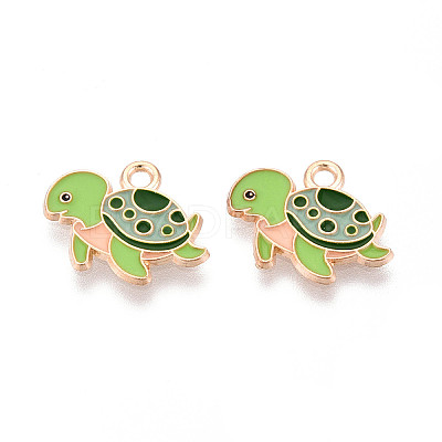 Marine Animals Alloy Enamel Pendants ENAM-T022-34E-1
