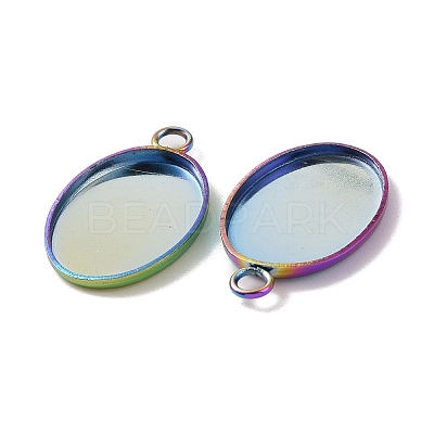 Ion Plating(IP) 304 Stainless Steel Pendant Cabochon Settings STAS-H383-12M-1