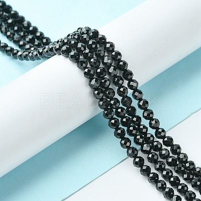 Natural Black Tourmaline Beads Strands G-F748-Y01-03-1
