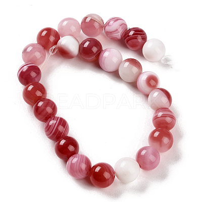 Natural Striped Agate/Banded Agate Beads Strands G-Z060-A01-B15-1