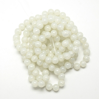 Baking Paint Crackle Glass Bead Strands DGLA-Q023-6mm-YS1-1