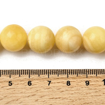 Natural Yellow Jade Beadd Strands G-A274-A01-14mm-1