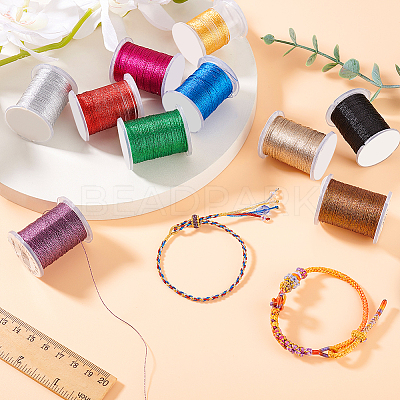 10 Rolls 10 Colors Waxed Nylon Cord DIY-WH0656-17A-1